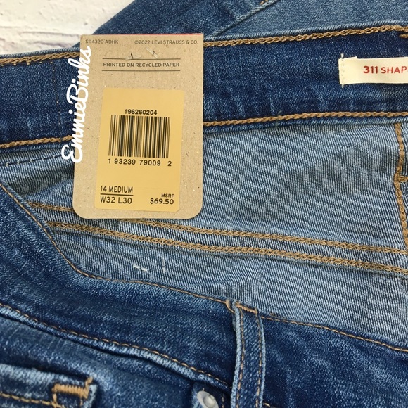 NWT 2 Pair of Levi’s 311 Hypersoft Shaping Skinny Jeans / Soft Stretch Denim - Picture 8 of 16